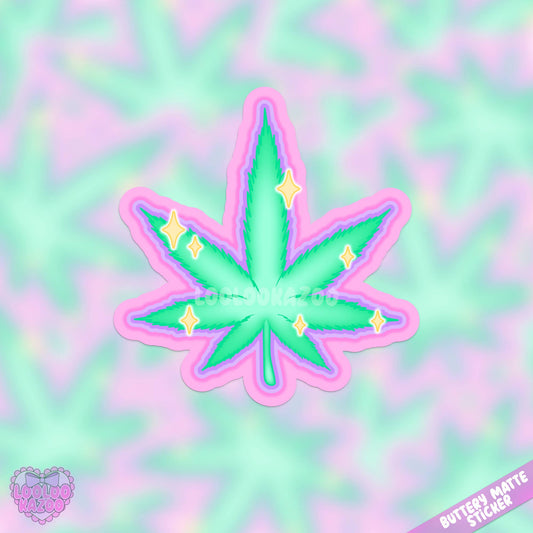 Matte 420 Leaf Vinyl Sticker